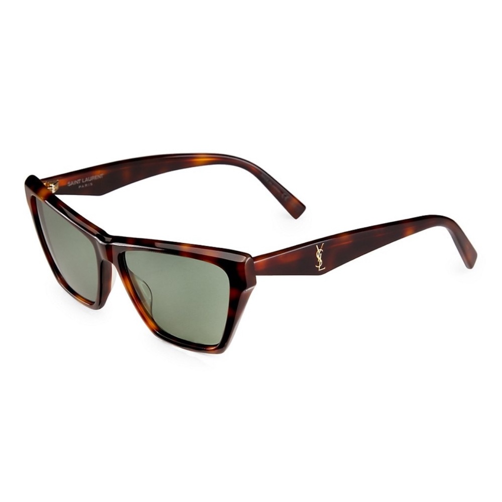 New Acetate YSL Angular cat-eye sunglasses in HAVANA